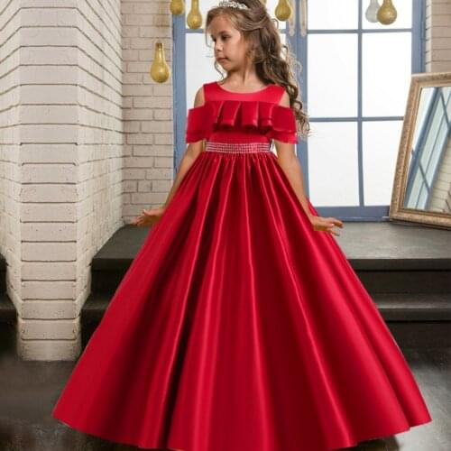 Winter Flower Girl Dresses First Communion Dresses For Girls Wedding Party Dress Elegant Formal Evening Gowns Clothes