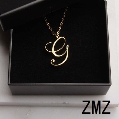ZMZ 30pcs/lot 2019 Europe/US fashion English letter pendant lovely letter G text necklace gift for mom/girlfriend party jewelry