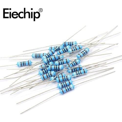 0.5 watt Metal film resistance assortment kit, 1/2W resistor 1% 30 value set of resistors 0.1 ohm -750 ohm 1R 10R 100R 3.9R 39R