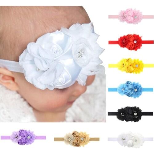 MAYA STEPAN 1 PCS Baby Girl Headband Infant Hair Flower Cloth Bowknot Newborn Headwear Tiara Gift Toddlers Crystal Headwrap