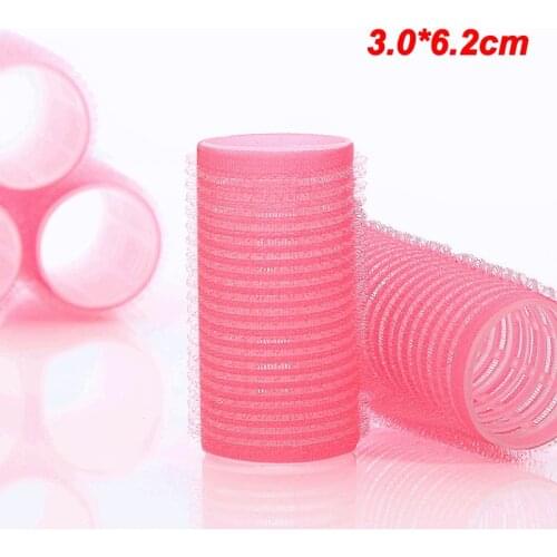 12pcs/set 30mm Self Grip Holding Hair Rollers Hairdressing Curlers Sticky Cling Air Bang Rods Wave Fluffy Self-adhesive 1534