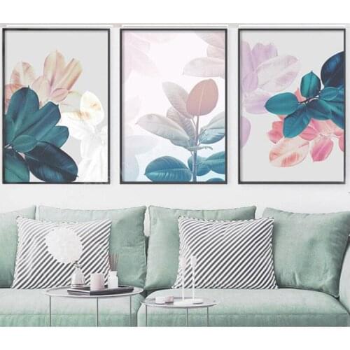 Diamond mosaic Abstract Leaves 3 pcs diamond painting square round diamond embroidery cross stitch Nordic plant home Decor GG384