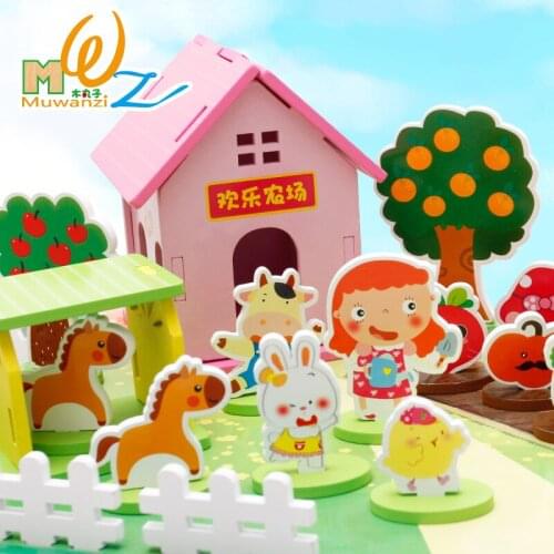 New 3D stereo farm disassembly puzzle wooden early childhood childrens educational toys birthday gift M99