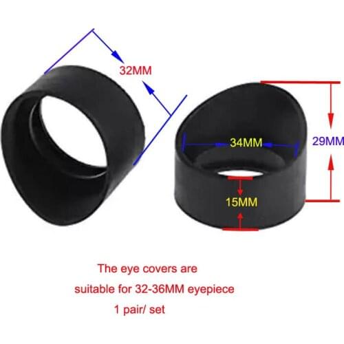 50pair 34mm Diameter Rubber Eyepiece Cover Eyeguards Eye Shields Protection Stereo Microscope Telescope Monocular Binocular