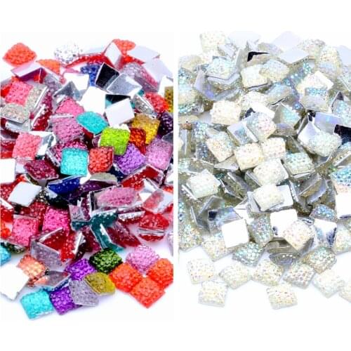 6mm About 1000pcs or 100pcs Square Shape Resin Rhinestones Stones Flatback DIY Crafts Jewelry Making Wedding Shoe Decoration