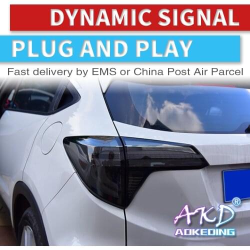 AKD tuning cars Tail lights For Honda HRV HR-V Vezel 2014-2017 Taillights LED DRL Running lights Fog lights angel eyes Rear park