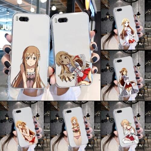 Anime Sword Art Online SAO Phone Case Transparent For Xiaomi Mi Max Note 3 A2 A3 8 9 9T 10 Lite Pro Ultra transparent painting