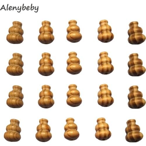 Wooden Beads Gourd Shape Spacer Bead with Holes Loose Beads DIY Supplies for Necklace Art Craft Jewelry Earings Bracelet