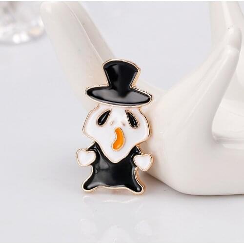 Halloween Cartoon Ghost Brooch European and American Fashion Creativity Enamel Brooches for Women Jewely Accessories