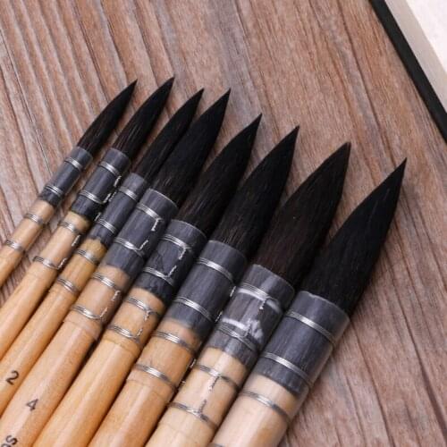 Handmade Squirrels Hair Artist Watercolor Paint Brush For Watercolor Art Supply