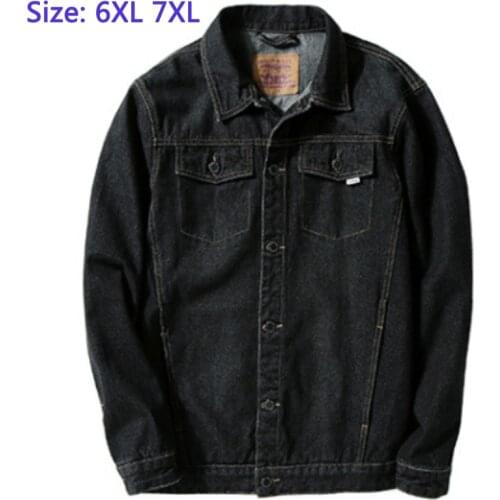 New Arrival Extra Large Autumn Jackek For Mens Denim Thick Casual Super Large Coat Big Mens Denim Jacket Plus Size S-6XL 7XL