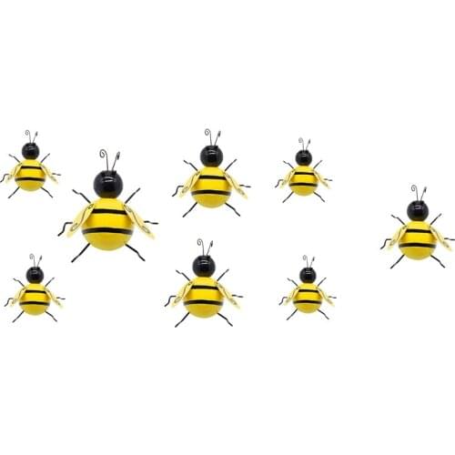 Metal Wall Art Bee 3D Sculpture Wall Decor Hanging for Indoor and Outdoor