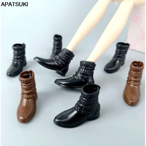 Fashion Flat Bootie Shoes For Barbie Doll Dolls Accessories Short Boots For Blythe 1/6 BJD Dollhouse Kids & Baby DIY Toys