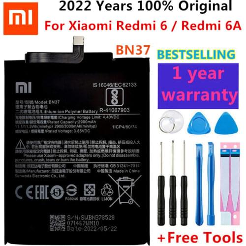 Original Replacement Battery For Xiaomi Mi Redmi6 Redmi 6 Redmi 6A Redrice 6 BN37 Genuine Phone Battery 3000mAh+Tools Kits
