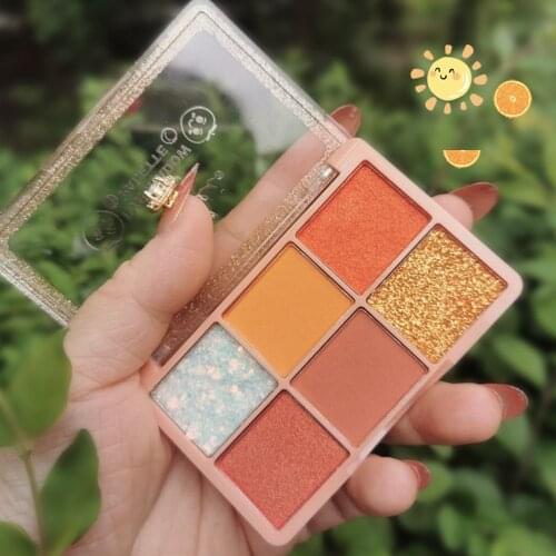 6-color Mashed Potato Eyeshadow Palette Gel Sequins 6-color Eyeshadow Silkworm Makeup Palette