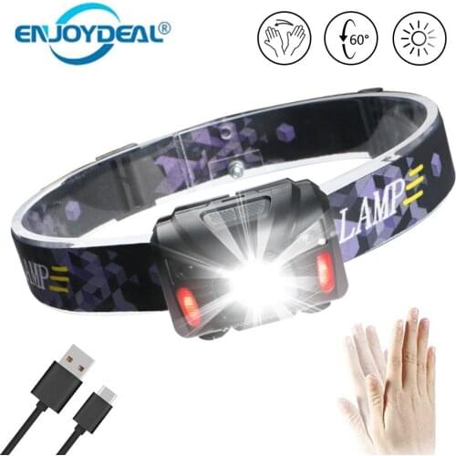 4000Lm led headlamp Mini Rechargeable LED Headlamp Body Motion Sensor Headlight Camping Flashlight Head Light Torch With USB