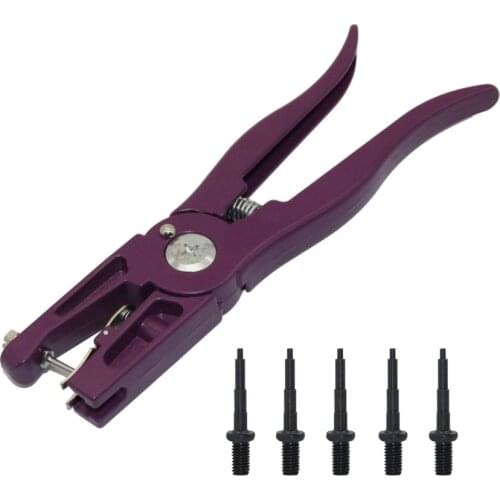 1 Pcs Animal Ear Tag Pliers With 5 Pcs Spare Needle Metal Ear Thorn Tongs Swine Cow Sheep Rabbit Ear Tag Mounting Pliers