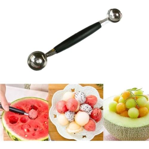 Stalinless Steel Double-End Watermelon Scoop Ice Cream Baller Sorbet Desser Fruit Spoon Cooking Tool kitchen Accessories Gadgets