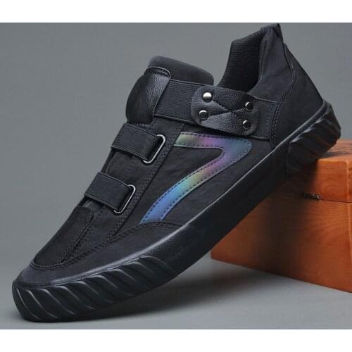 All black gray solid Colors Men Vulcanized Shoes Mens Fashion Casual Sneakers Shoes Men Vulcanized flats Canvas Shoes A32-32