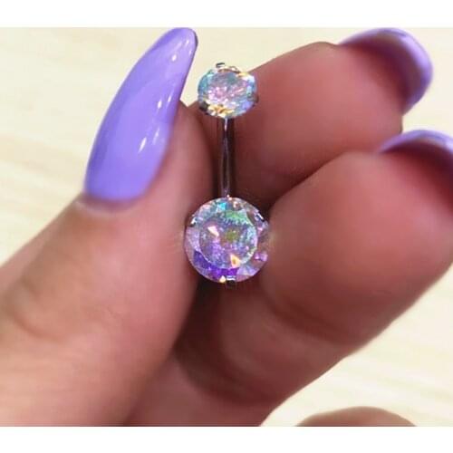 1PC New Brand Zircon Navel Jewelry Belly Button Ring Body Piercing Jewelry Navel Piercing Stainless steel Belly Earrings