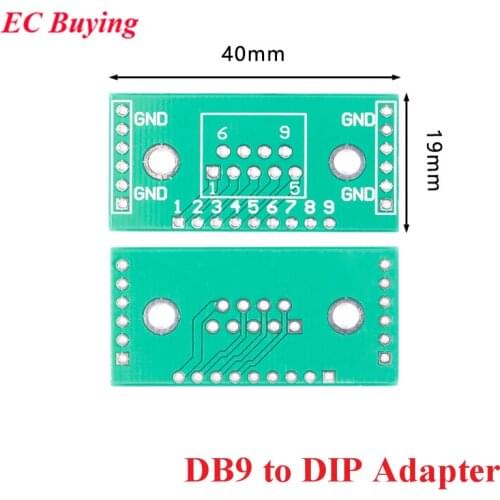 10pcs DB9 to DIP 2.54mm 9P DB9 Adapter Converter Board PCB Connector UART RS232 Adapters Plate Module