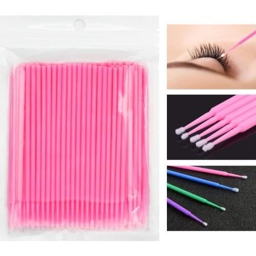 100 Pcs Eyelashes Cosmetic Swabs Applicator Brushes Dental Micro Brush Disposable Materials Durable Micro Mascara Wands Spoilers