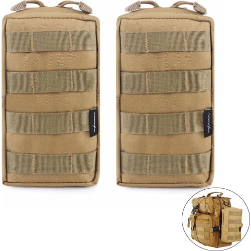2pcs Tactical Molle Accessory Pouch EDC Utility Bag Gadget Gear Pack Military Vest Waist Pack Outdoor Airsoft Phone Organizer