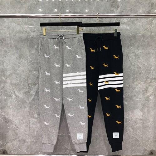 2021 Fashion Brand Sweatpants Men Puppy Embroidery Cotton Casual Sports Trousers Spring Autumn Loose Jogger Track Pants