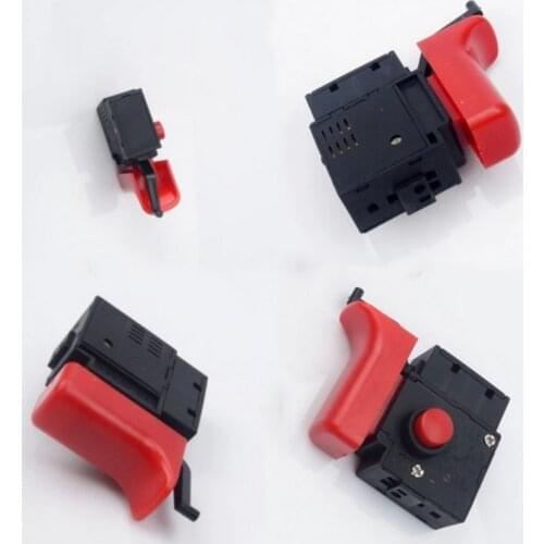 250V 6A 5E4 Lock On Power Tool Electric Drill Trigger Switch Black Red FA2-6/1BEK