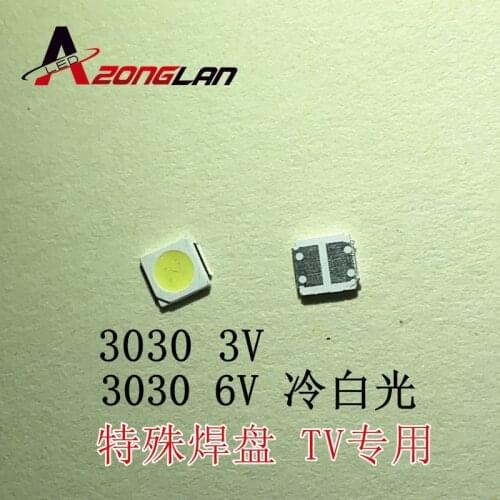 3030 backlight high power LED dual chip 6V JUFEI AOT cool white PT30A66 TV dedicated Cool white PT30A66 TV 1000PCS