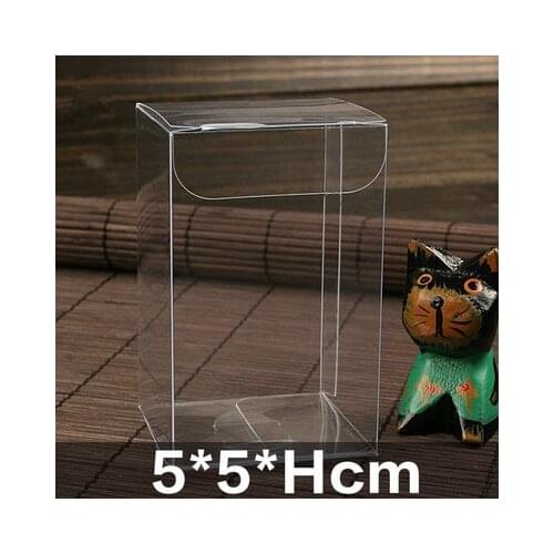 50pcs 5x5xH Plastic Box Storage PVC Box Clear Transparent Boxes For Gift Boxes Wedding/Tool/Food/Jewelry Packaging Display DIY