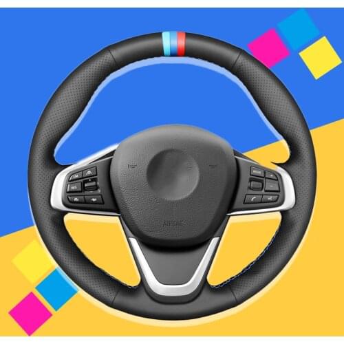 Auto Braid On The Steering Wheel Cover for BMW F45 F46 X1 F48 X2 F39 DIY Car Braid Wheel Covers Car-styling Interior Accessories