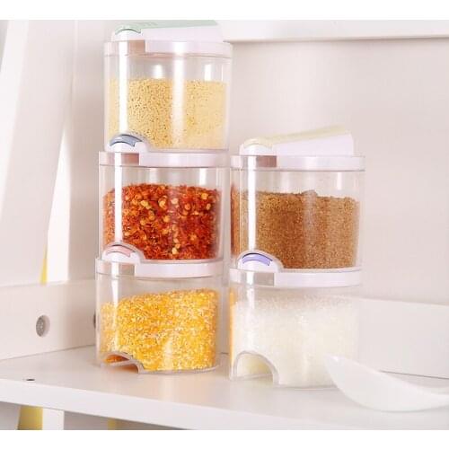 BF040 Kitchen Seasoning Box 5pcs/set Kitchen Spice Storage Bottle Jars Transparent PP Salt Pepper Cumin Powder Shakers Box