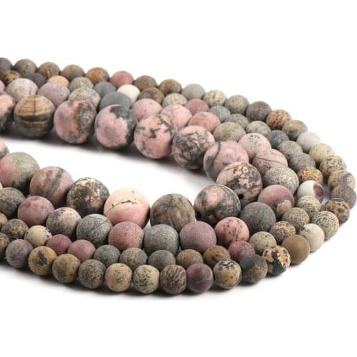 Natural semi precious stone beads Frosting Flower stone Making bracelet, necklace earrings for DIY 4/6/8/10mm 38mm