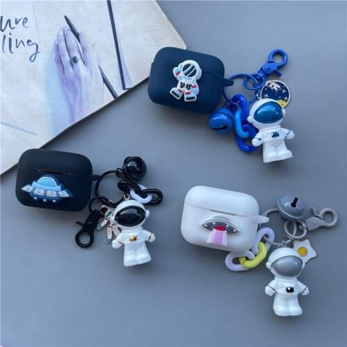 For QCY T10 Case,Star Astronaut Silicone Protective Cover Shell Anti-fall Earphone Case for QCY T11 headsets bag Accessories