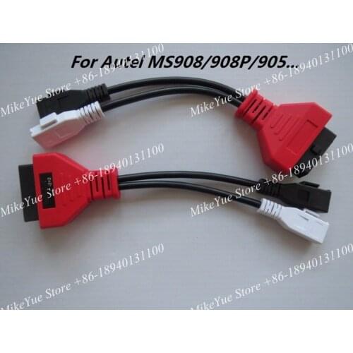 For Autel For AUDI -2+2 Pins MaxiSys Pro MS906 MS906BT MS906TS MS908S Pro Mini MaxiCOM MK908P OBD I Adapters DLC Connector