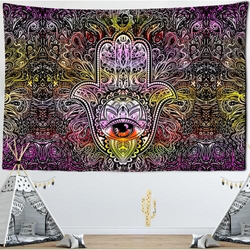 Datura Sun Tapestry Wall Hanging Eyes Psychedelic Terror Colorful Polyester Background Cloth Living Room Home Decor