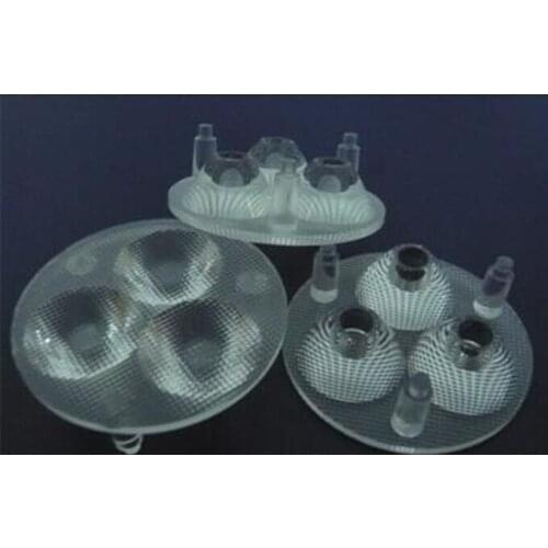 JSB-50 High quality LED Optical Lens 3P, 45 degree, Size: 50X15.5mm, Bead Surface, PMMA materials