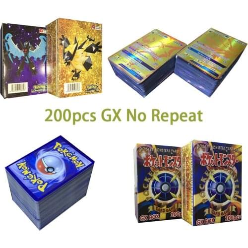 Original Takara Tomy Pokemon Cards Pokecard Shining Cards 200pcs GX No Repeat Game Collection Cards
