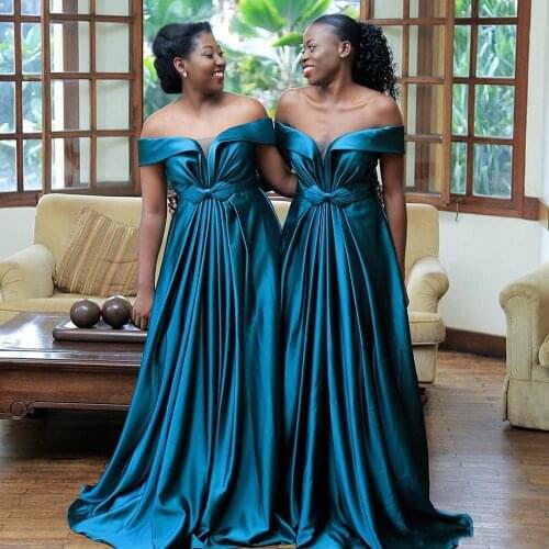 Hot South African Satin Evening Dresses Off the Shoulder A Line Sweetheart Floor Length Prom Dress Formal Party Wear