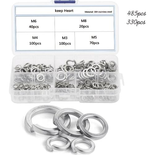 330/485pcs lock washers set stainless steel m1.6 m2 m2.5 m3 m4 m5 m6 m8 m10 m12 m14m16m18m20m22spring lock washer assortment kit