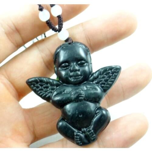 Natural stone Quartz Crystal hand-carved statue of Cupid amulet pendant for diy Jewelry Making necklace Accessories