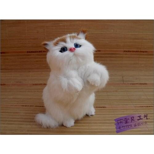 New simulation yellow head cat toy polyethylene & furs lucky cat doll gift about 15x15x20cm 2027
