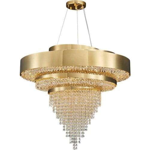 New Modern Living Room Art Design Crystal Chandelier Home Decoration Golden Crystal Lamp Luxury Dining Room Chandelier