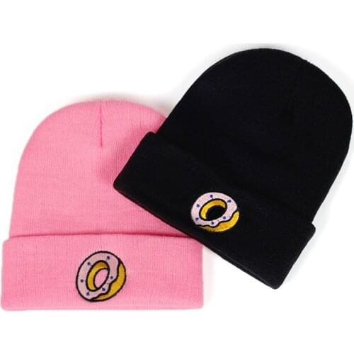 New Womens Casual Winter hat Men Knit Plus Cotton Cap Unisex Adult Donut Skullies Beanies Winter Women Hats