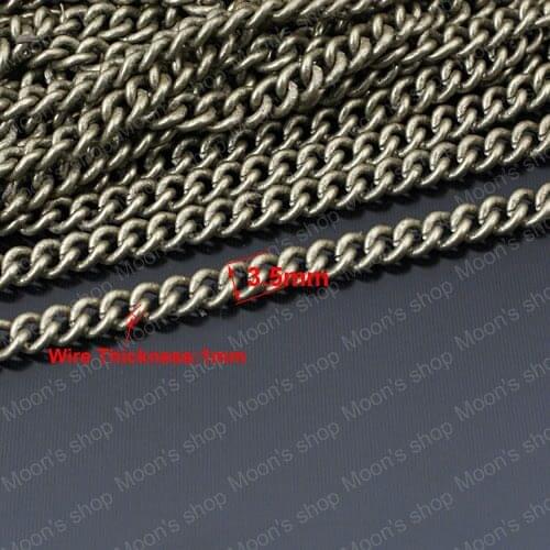 Wholesale Width 3.5mm Wire Thickness 1mm Antique Bronze Copper Extended Twisted Chains Accessories 2 Meter (JM2645)