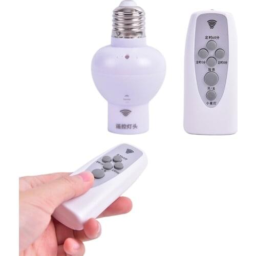 Wireless Remote Control Sound Light Sensor Lamp Holder E27 Lamp Bases Socket