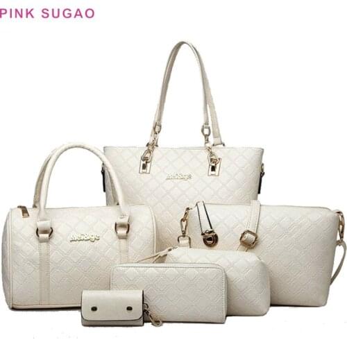 Pink Sugao luxury handbags women bags designer 5PCS handbag set leather crossbody bag for women ladies tote bag clutch organizer