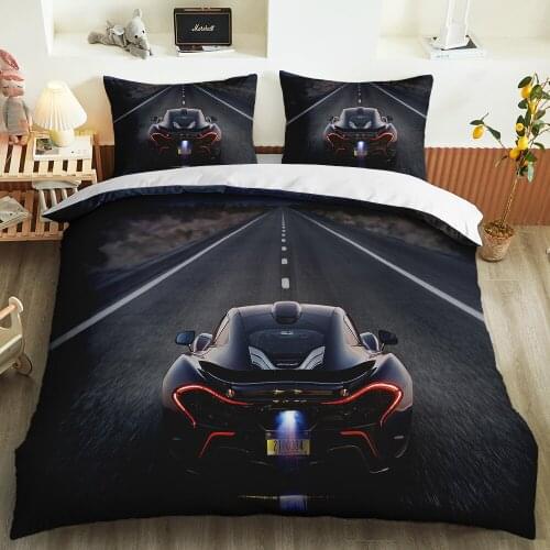 BailiPromise Luxury Sports Car Bedding Set bedroom 3D Print Pillowcase Soft Duvet Cover Boys Teens Rcing Fan Queen King Twin