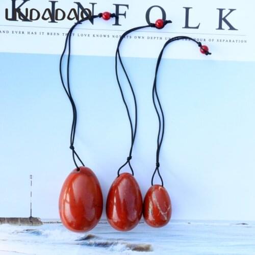 Red Jasper Yoni Eggs 3Pcs/Set Drilled Natural Stone Women Kegel Exercise Muscle Body Care Health Tools Tightening Vaginal Ball